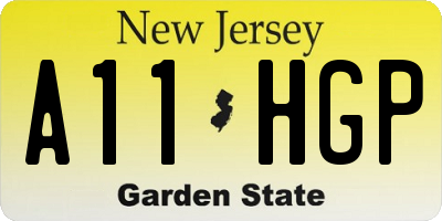 NJ license plate A11HGP