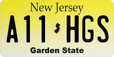 NJ license plate A11HGS