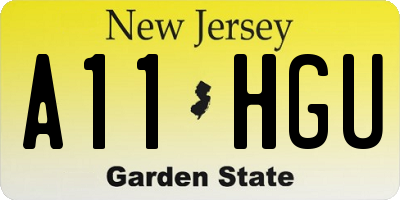 NJ license plate A11HGU