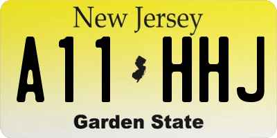 NJ license plate A11HHJ