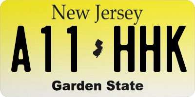 NJ license plate A11HHK