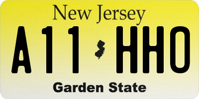 NJ license plate A11HHO
