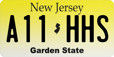 NJ license plate A11HHS