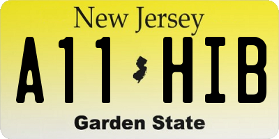 NJ license plate A11HIB