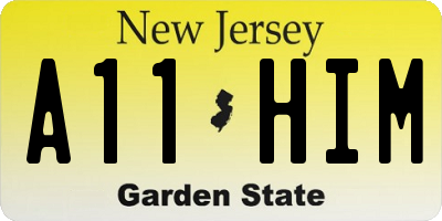 NJ license plate A11HIM