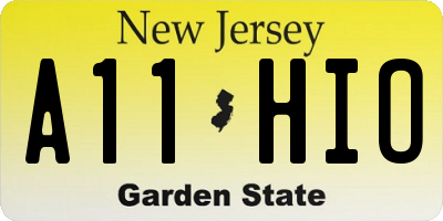 NJ license plate A11HIO