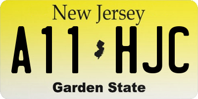 NJ license plate A11HJC