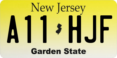 NJ license plate A11HJF