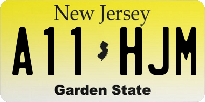 NJ license plate A11HJM