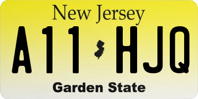 NJ license plate A11HJQ