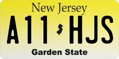 NJ license plate A11HJS