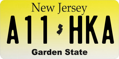 NJ license plate A11HKA