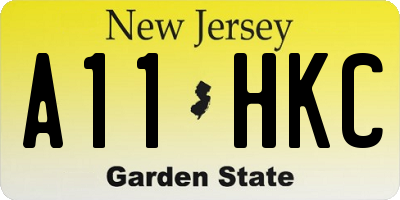 NJ license plate A11HKC