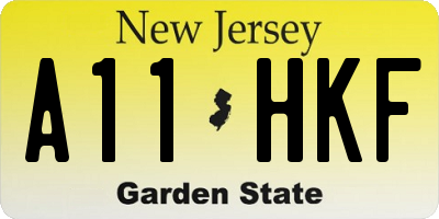 NJ license plate A11HKF