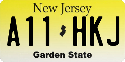NJ license plate A11HKJ