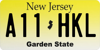 NJ license plate A11HKL