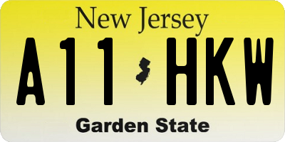 NJ license plate A11HKW