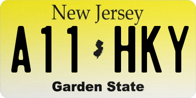 NJ license plate A11HKY