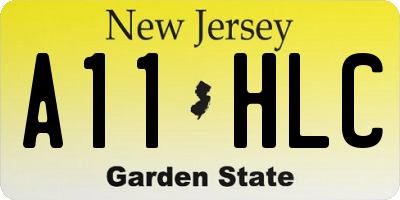 NJ license plate A11HLC