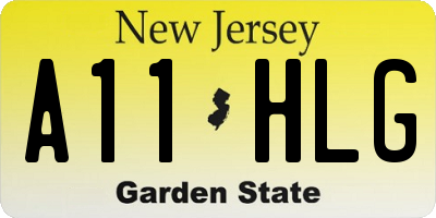 NJ license plate A11HLG