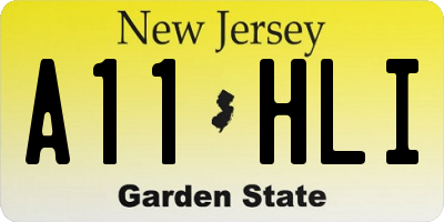 NJ license plate A11HLI