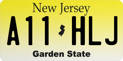 NJ license plate A11HLJ