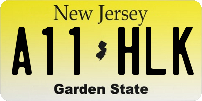 NJ license plate A11HLK