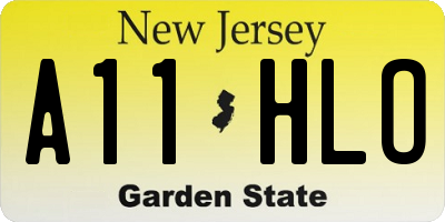 NJ license plate A11HLO