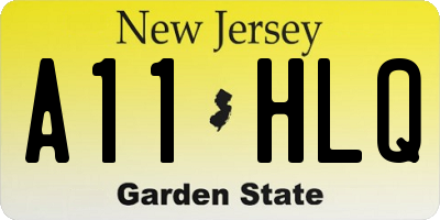 NJ license plate A11HLQ