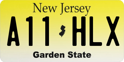 NJ license plate A11HLX