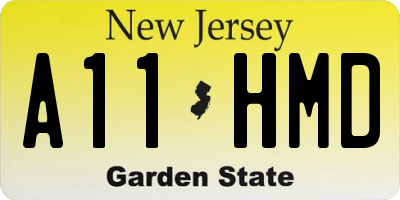 NJ license plate A11HMD