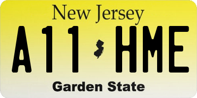 NJ license plate A11HME