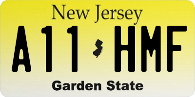 NJ license plate A11HMF