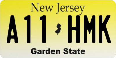 NJ license plate A11HMK