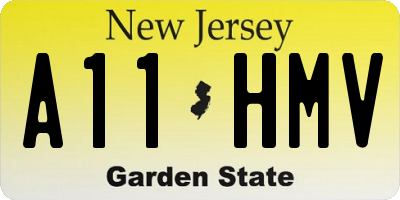 NJ license plate A11HMV