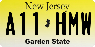 NJ license plate A11HMW