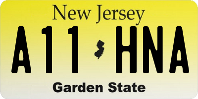 NJ license plate A11HNA