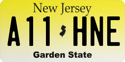 NJ license plate A11HNE