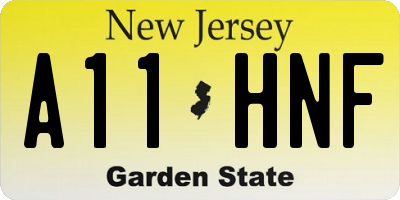 NJ license plate A11HNF