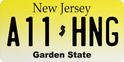 NJ license plate A11HNG