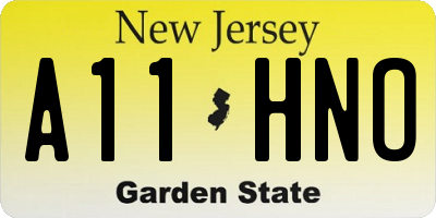 NJ license plate A11HNO