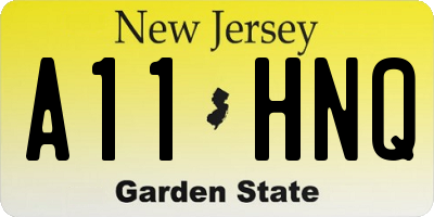 NJ license plate A11HNQ