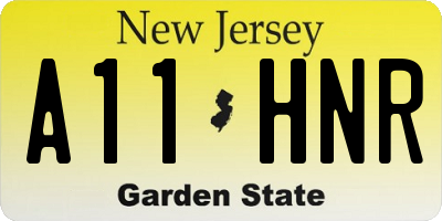 NJ license plate A11HNR