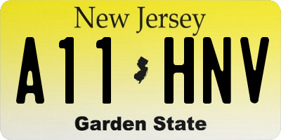 NJ license plate A11HNV