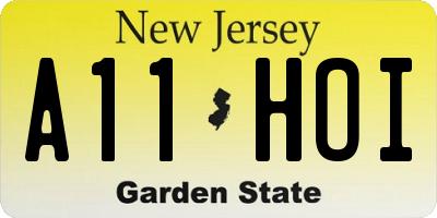 NJ license plate A11HOI
