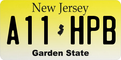 NJ license plate A11HPB