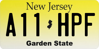 NJ license plate A11HPF