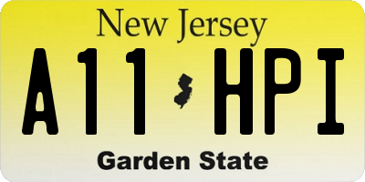 NJ license plate A11HPI