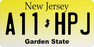 NJ license plate A11HPJ