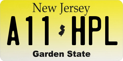 NJ license plate A11HPL